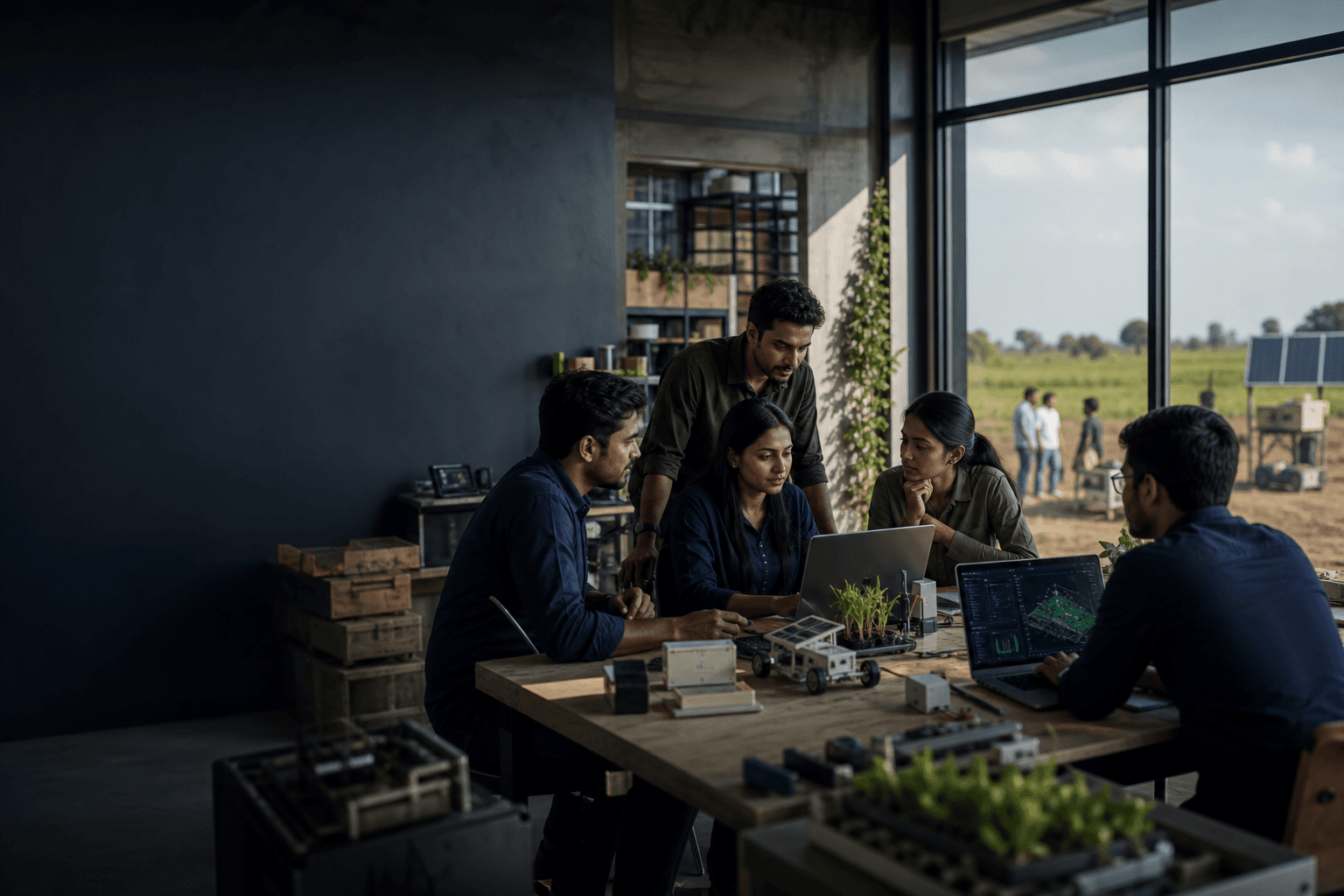 The FrontlineOut AI team collaborating on practical technology